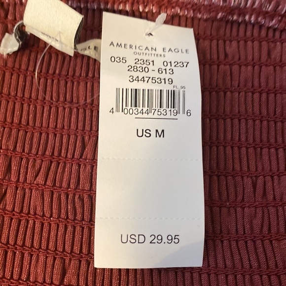 American Eagle Crushed Velour Layer Hem Crop Top NWT - Picture 8 of 8